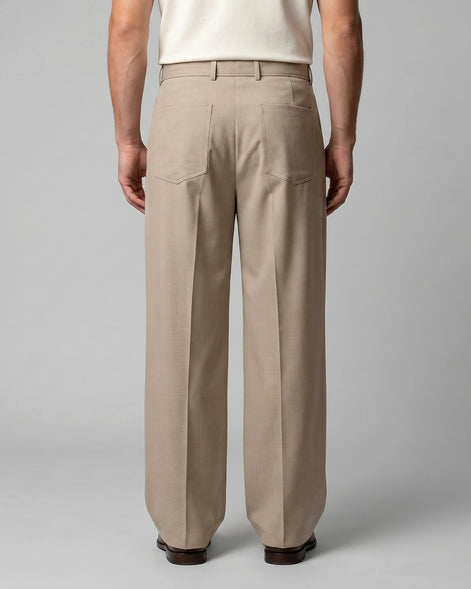 Men's Pleated Trousers Wide-Leg High-Waist Belted Tailored Fit – Valedrian — view 13