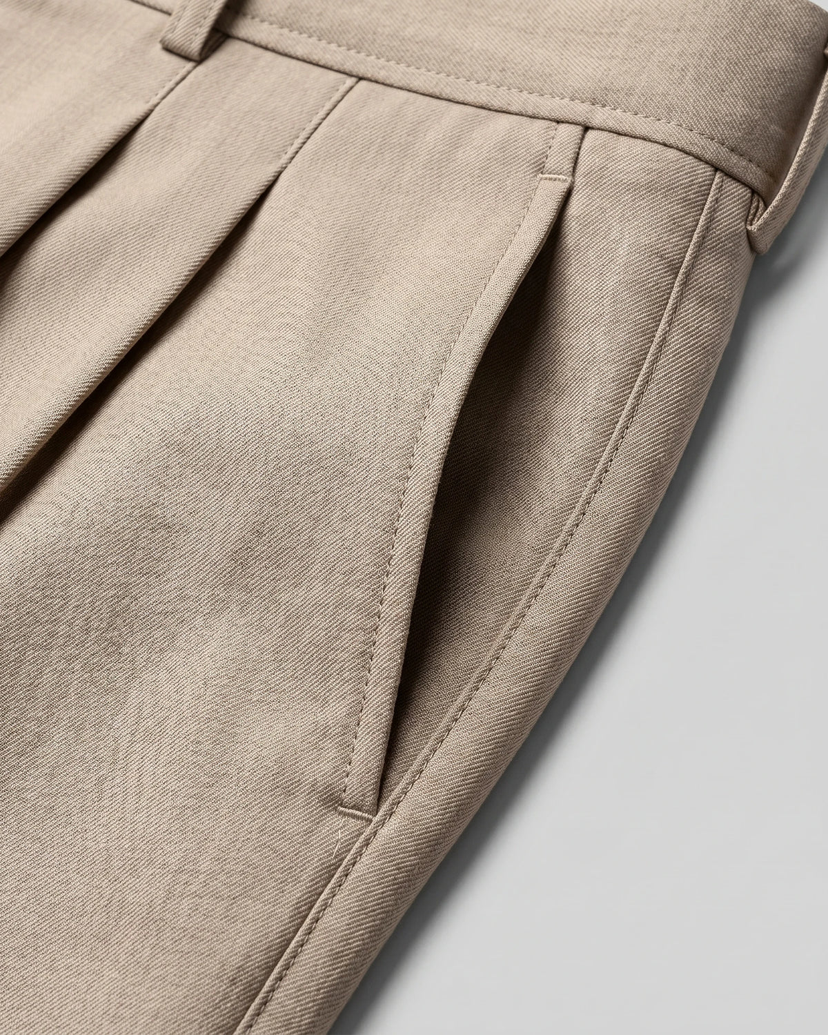 Men's Pleated Trousers Wide-Leg High-Waist Belted Tailored Fit – Valedrian — view 14