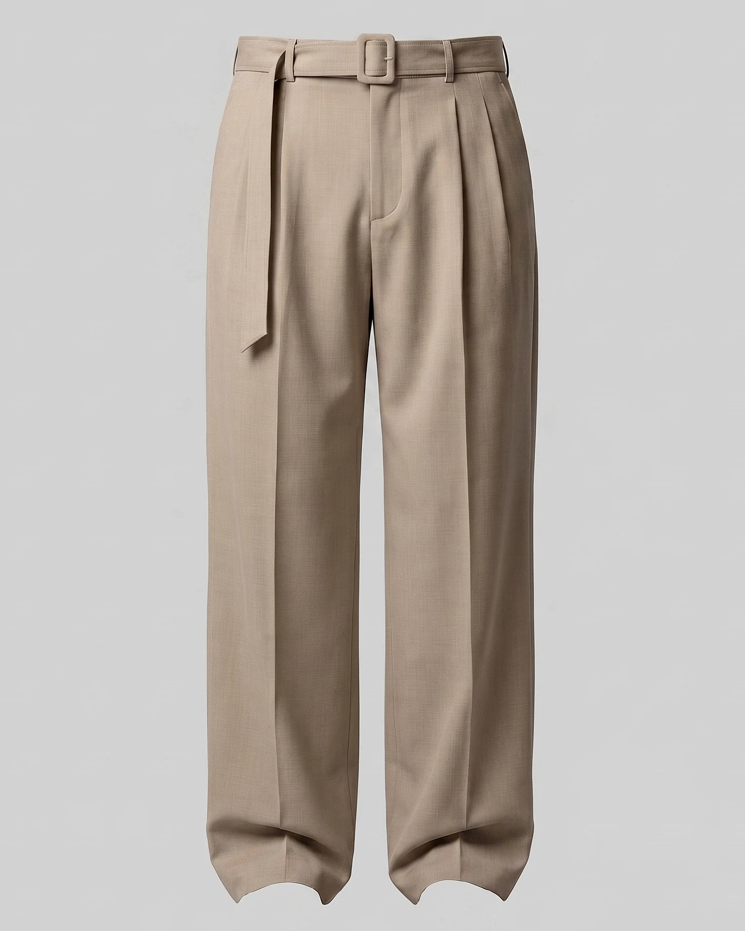 Men's Pleated Trousers Wide-Leg High-Waist Belted Tailored Fit – Valedrian — view 15