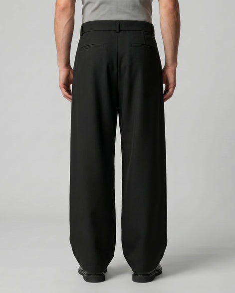 Men's Pleated Trousers Wide-Leg High-Waist Belted Tailored Fit – Valedrian — view 18