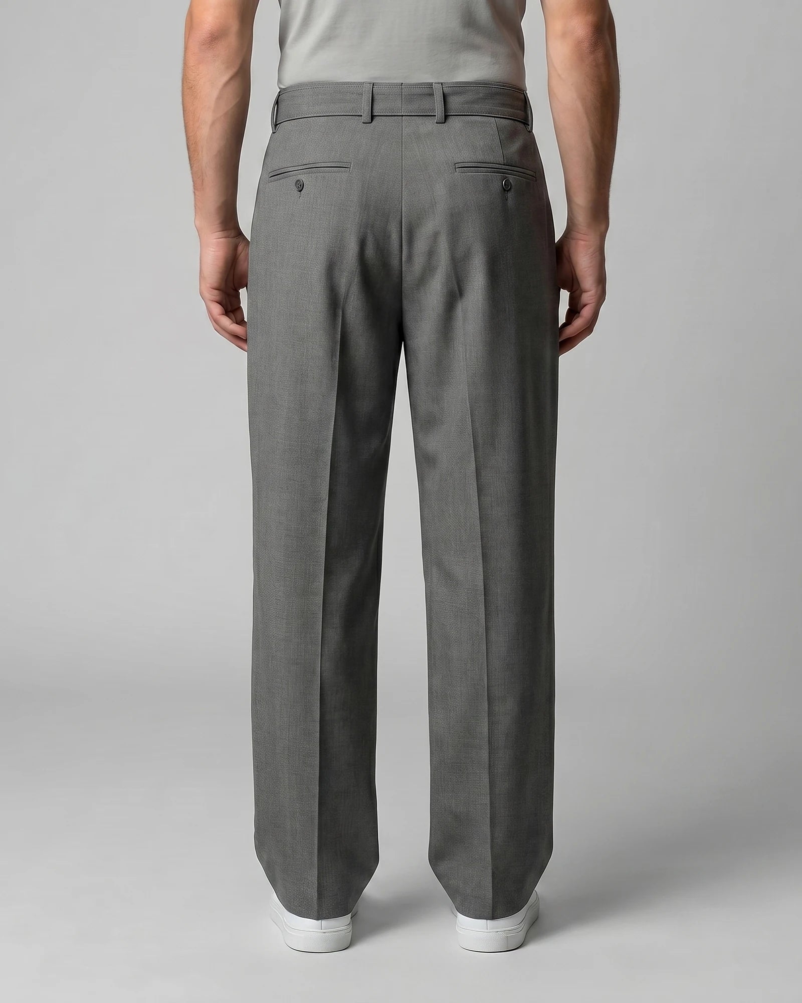 Men's Pleated Trousers Wide-Leg High-Waist Belted Tailored Fit – Valedrian — view 3