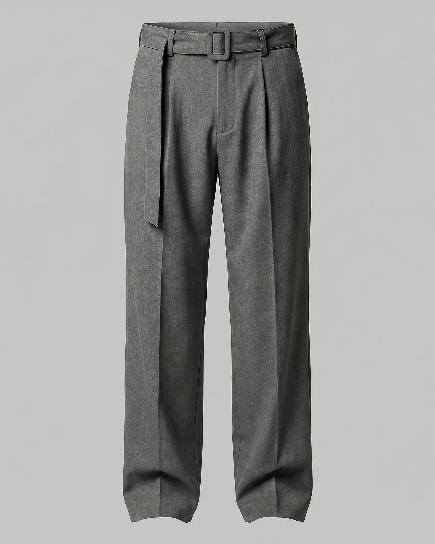 Men's Pleated Trousers Wide-Leg High-Waist Belted Tailored Fit – Valedrian — view 5