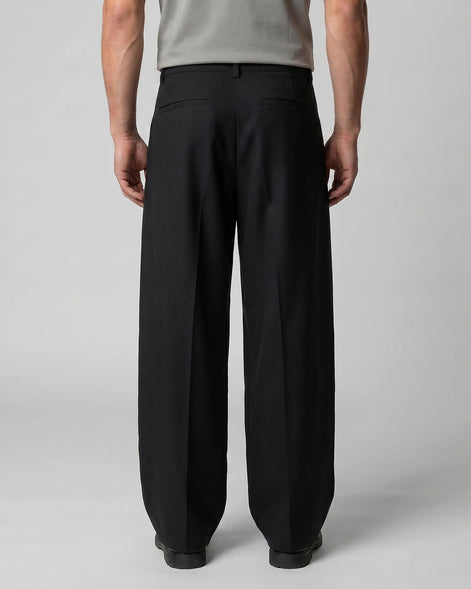 Men's Pleated Trousers Wide-Leg High-Waist Tailored Fit – Valedrian — view 11
