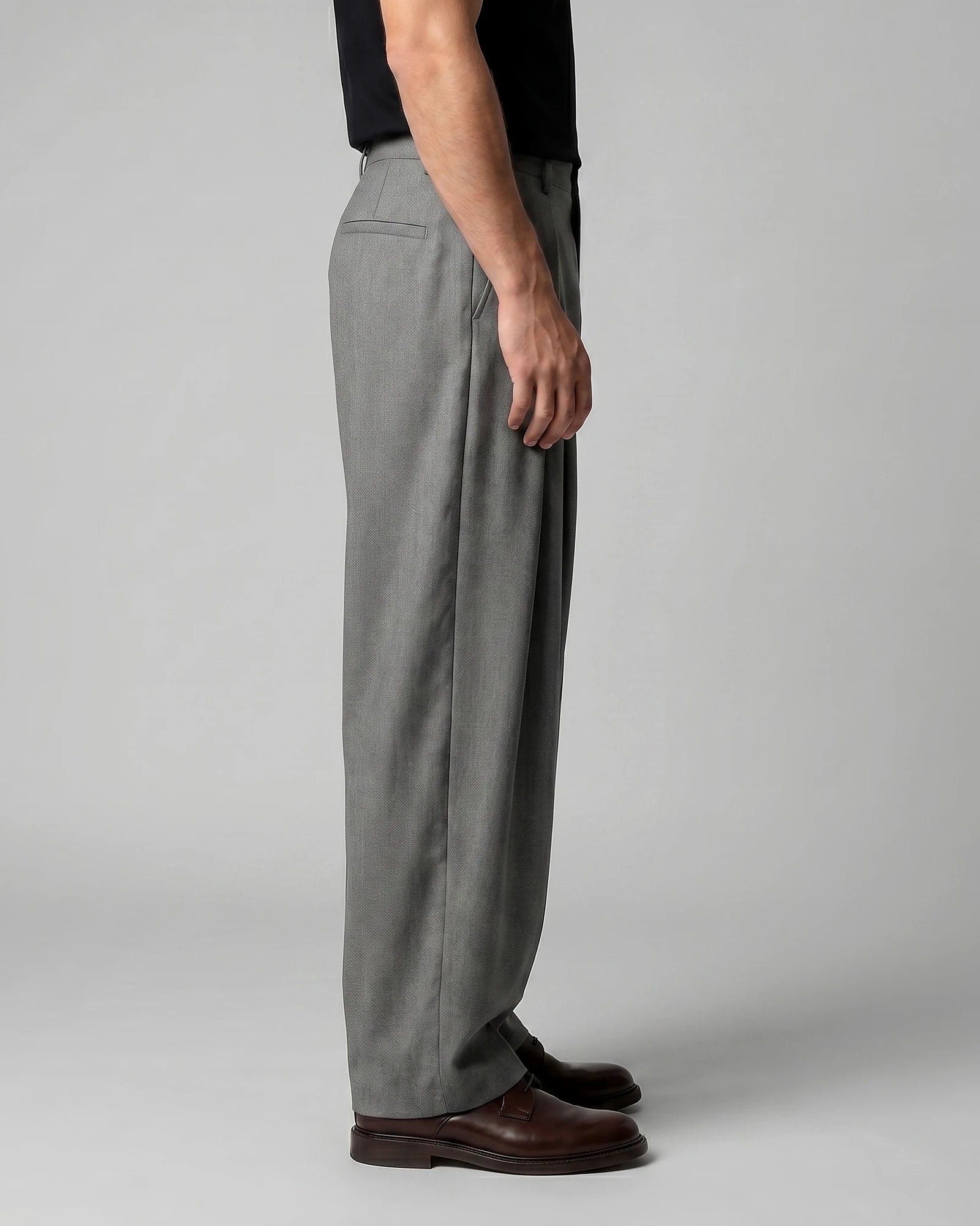 Men's Pleated Trousers Wide-Leg High-Waist Tailored Fit – Valedrian — view 2