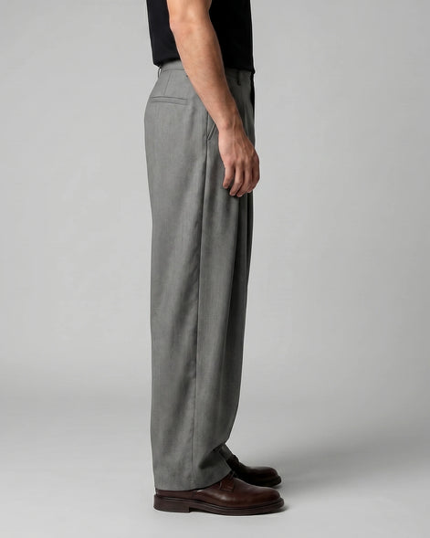 Men's Pleated Trousers Wide-Leg High-Waist Tailored Fit – Valedrian — view 2