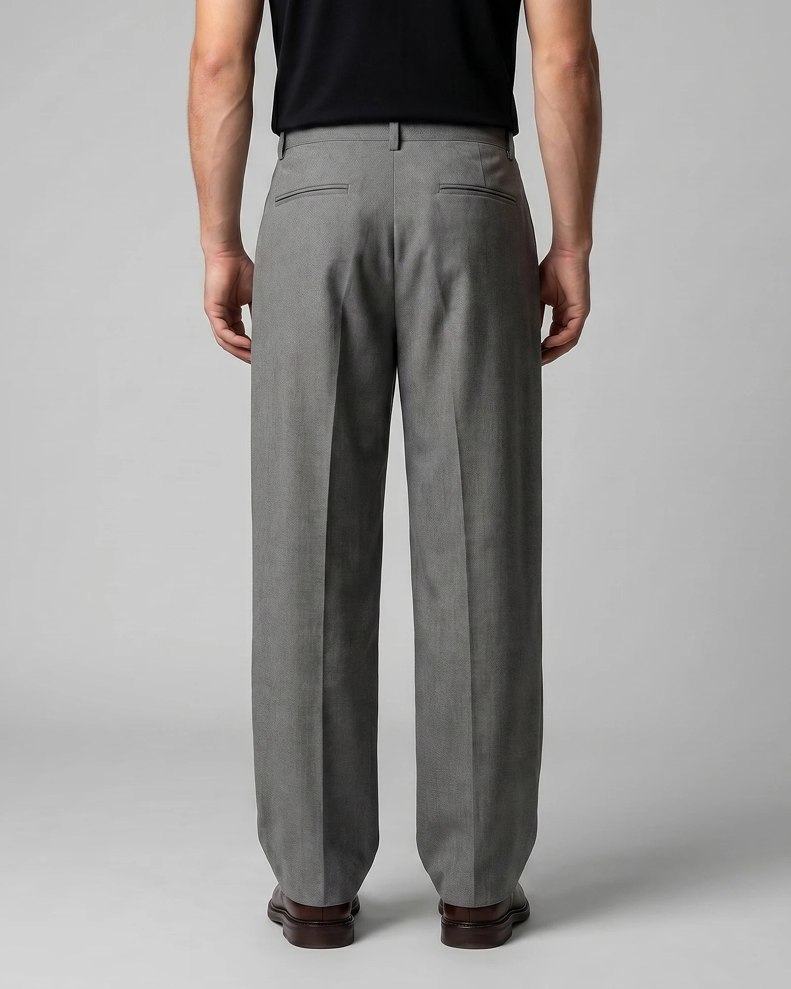 Men's Pleated Trousers Wide-Leg High-Waist Tailored Fit – Valedrian — view 3
