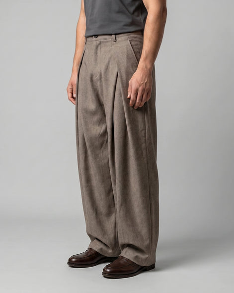Men's Pleated Trousers Wide-Leg High-Waist Tailored Fit – Valedrian — view 6