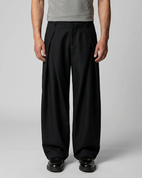 Men's Pleated Trousers Wide-Leg High-Waist Tailored Fit – Valedrian — view 9