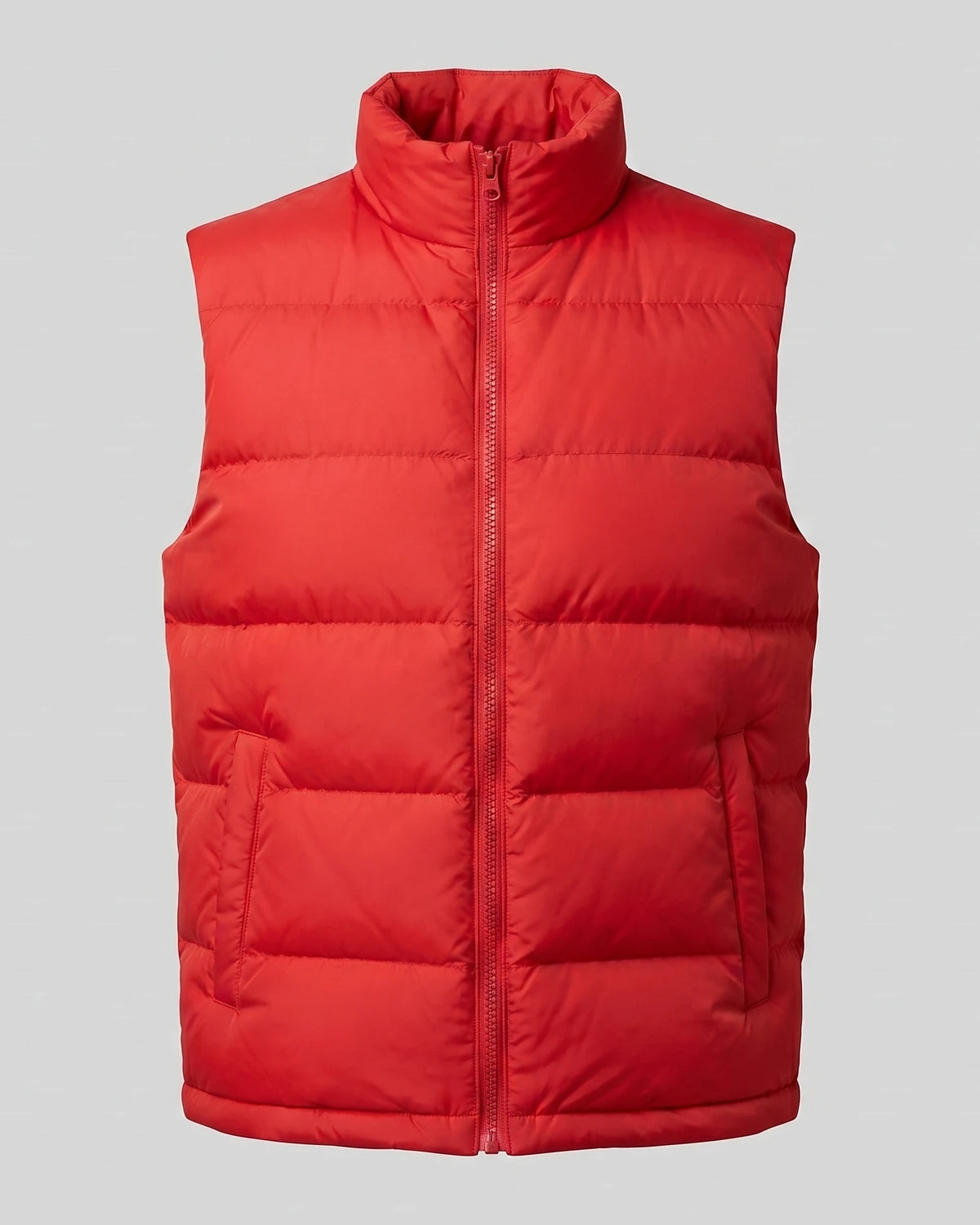 Men's Quilted Padded Gilet Stand Collar Full-Zip Green - Valedrian — view 11