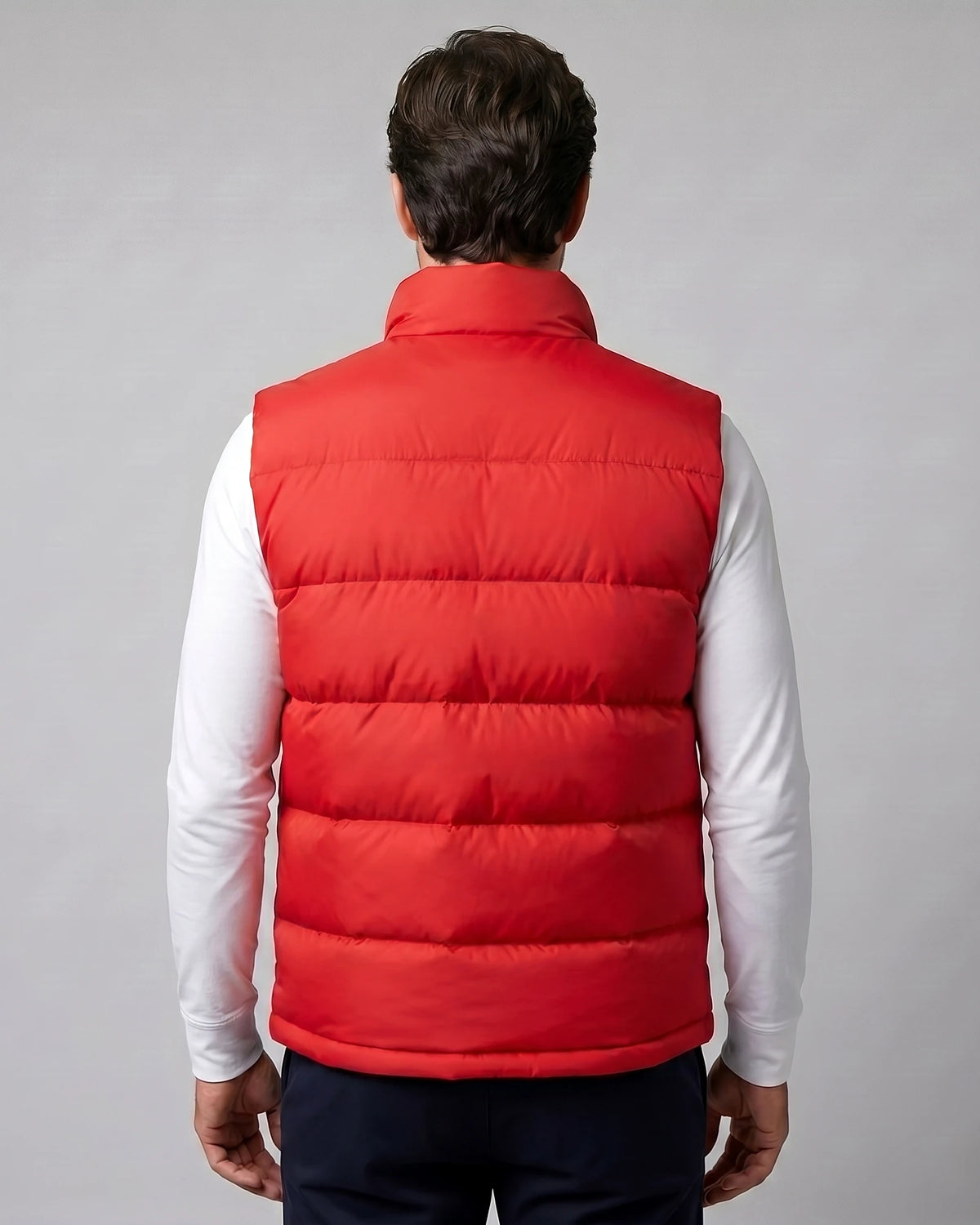 Men's Quilted Padded Gilet Stand Collar Full-Zip Green - Valedrian — view 13