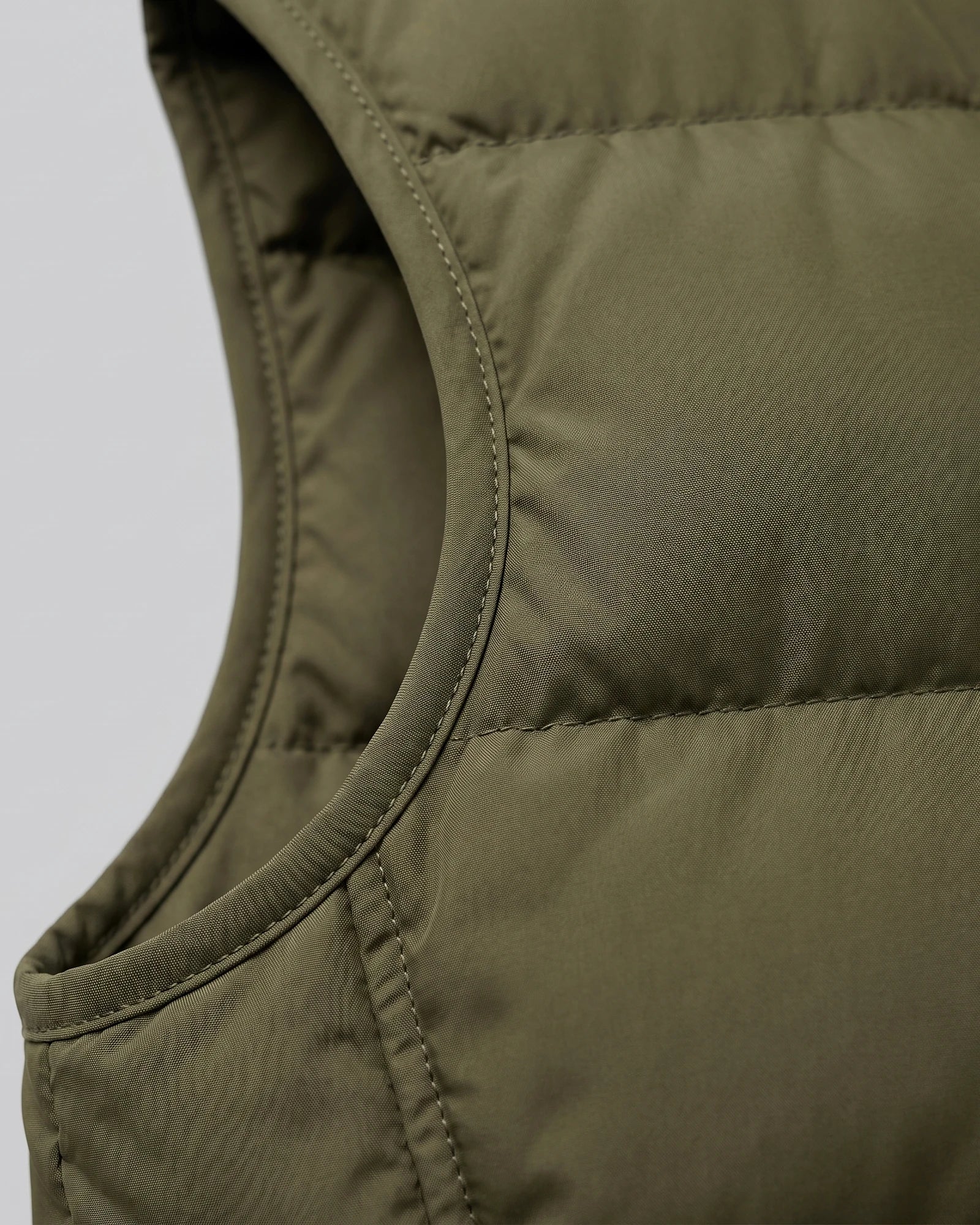 Men's Quilted Padded Gilet Stand Collar Full-Zip Green - Valedrian — view 5