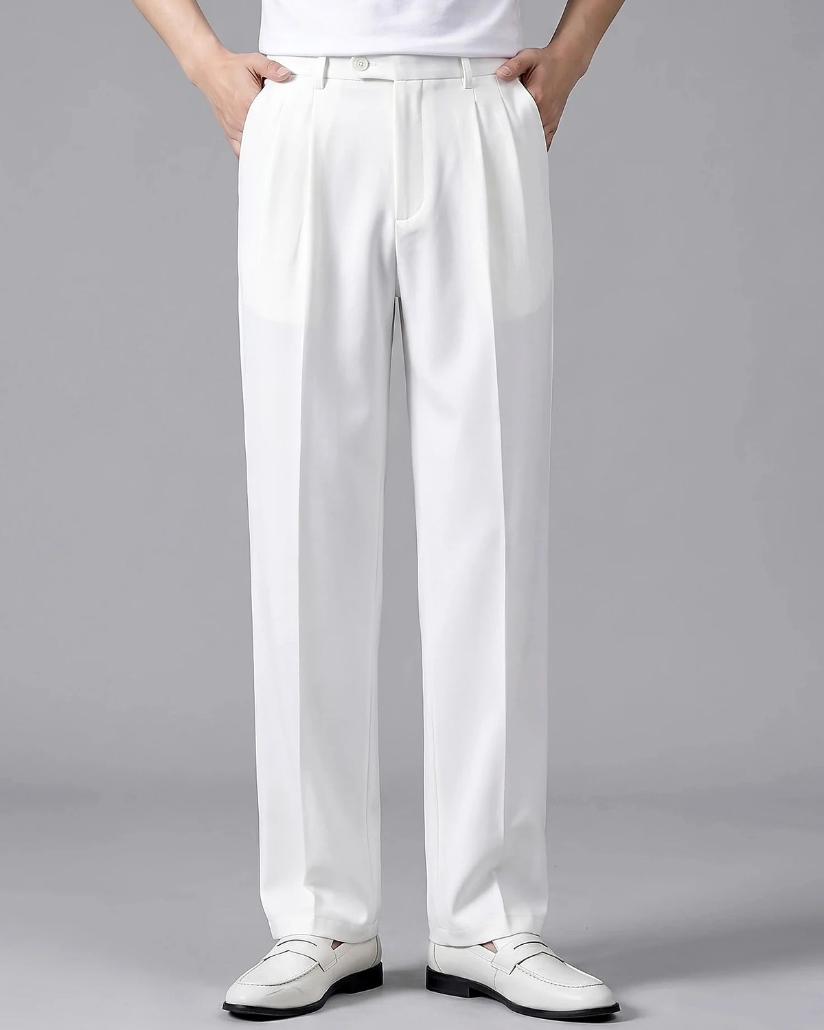 Men's Relaxed Fit Oversized Trousers – Black & White – Valedrian