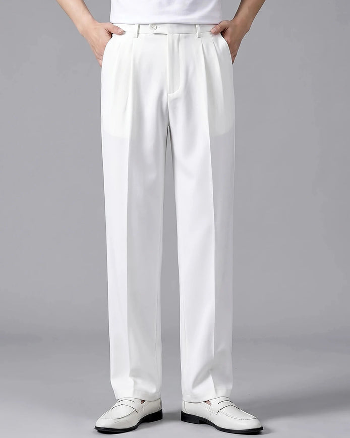 Men's Relaxed Fit Oversized Trousers – Black & White – Valedrian
