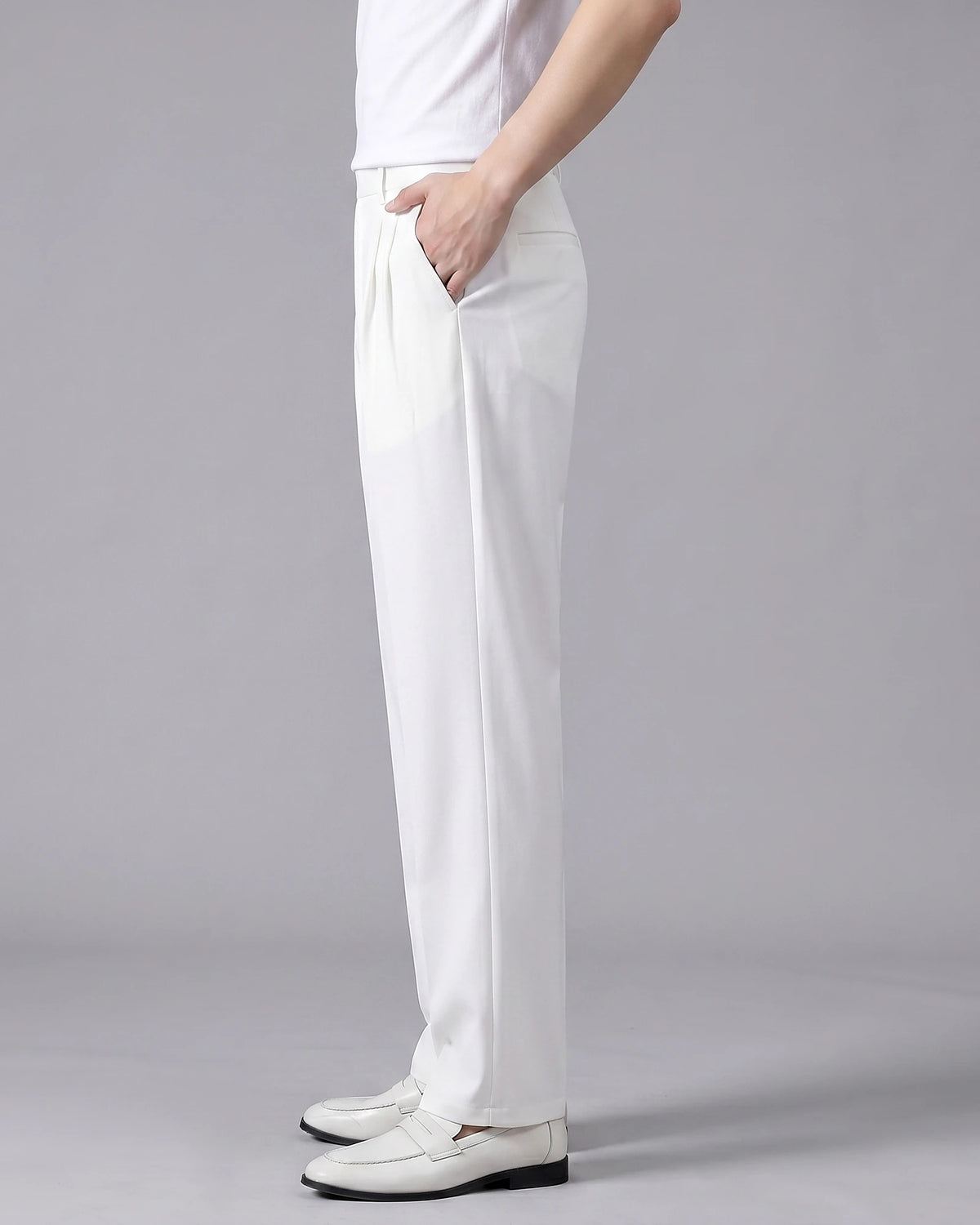 Men's Relaxed Fit Oversized Trousers – Black & White – Valedrian — view 2