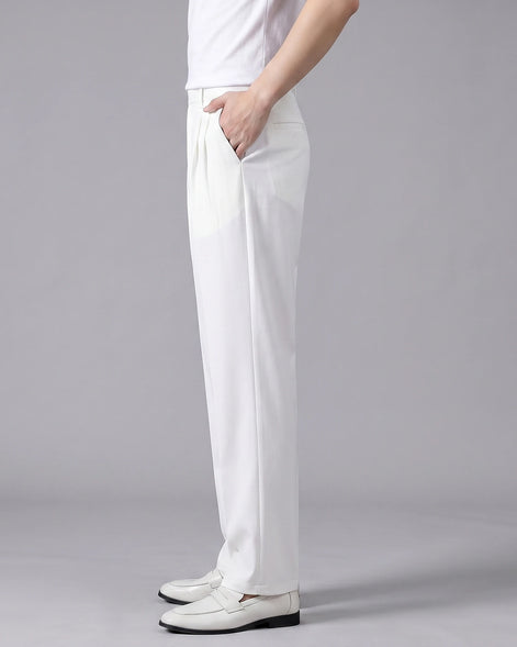 Men's Relaxed Fit Oversized Trousers – Black & White – Valedrian — view 2