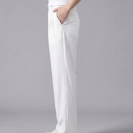 Men's Relaxed Fit Oversized Trousers – Black & White – Valedrian — view 2