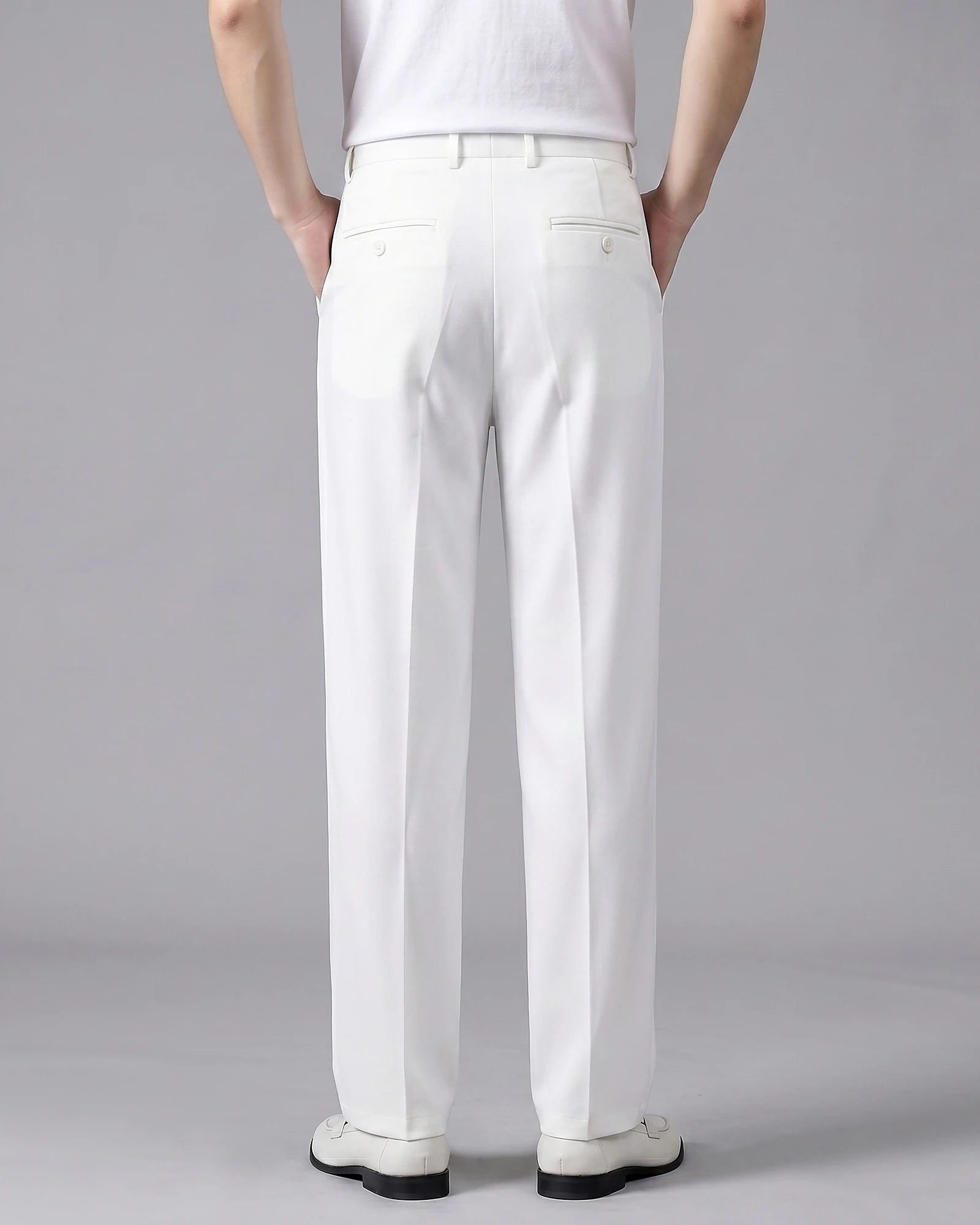 Men's Relaxed Fit Oversized Trousers – Black & White – Valedrian — view 3