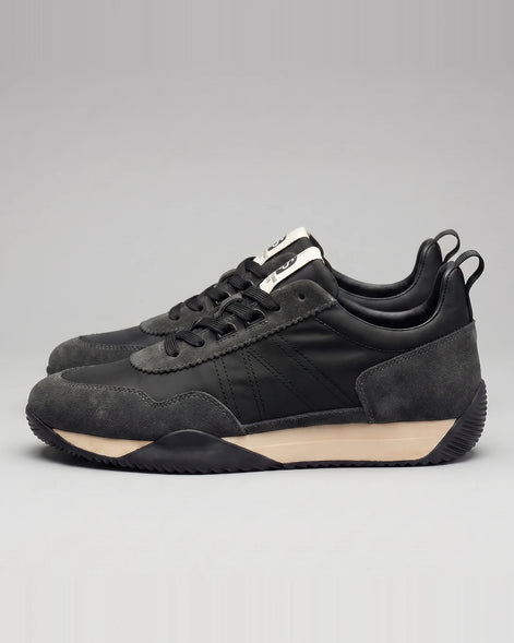 Men's Retro Runner Sneakers - Black Leather Upper, Sizes 6–12 | Valedrian — view 2