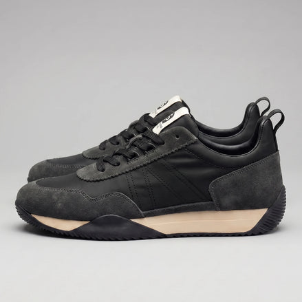 Men's Retro Runner Sneakers - Black Leather Upper, Sizes 6–12 | Valedrian — view 2