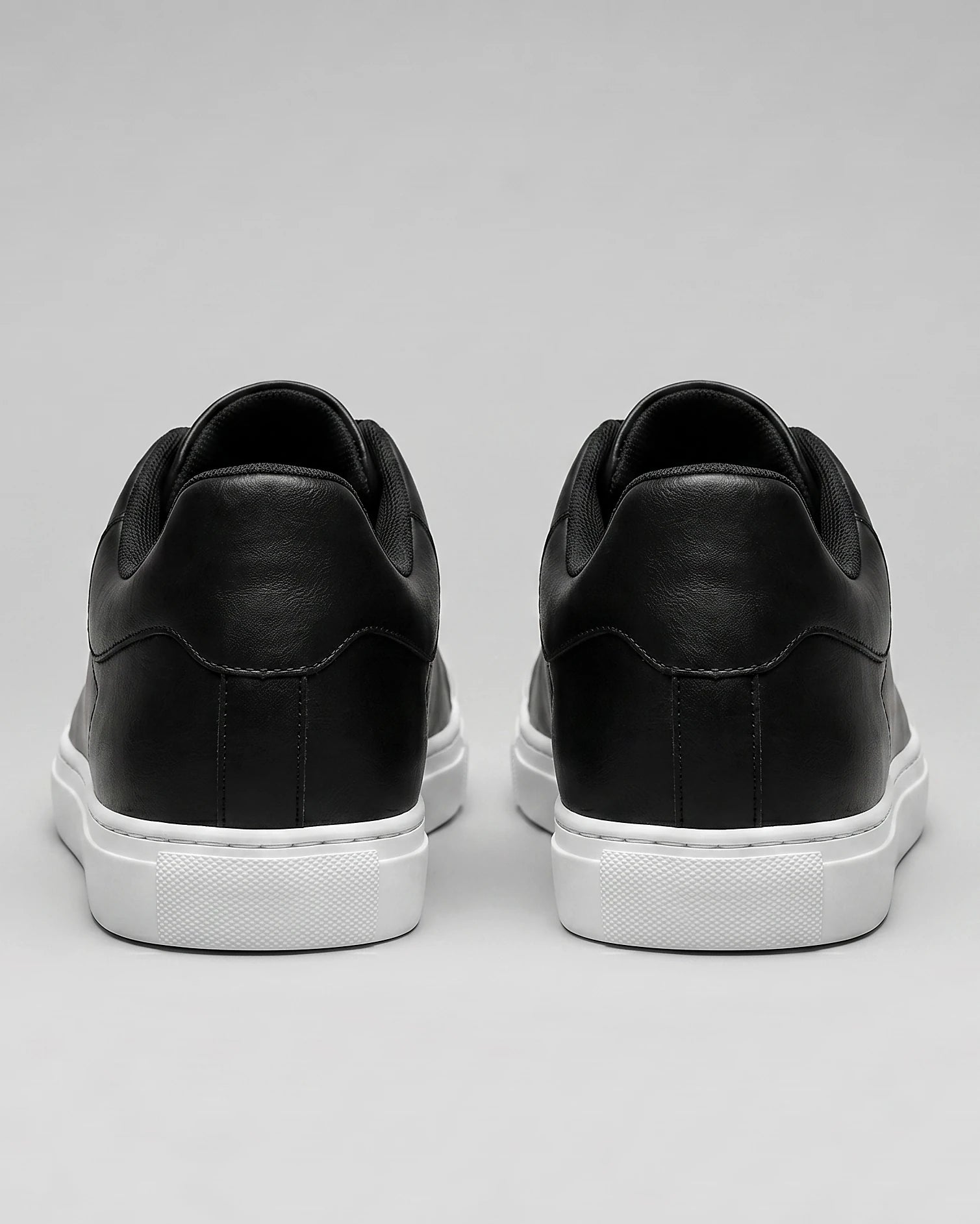 Men's Retro Sneakers Faux Leather Upper White Rubber Sole, Black – Valedrian — view 3