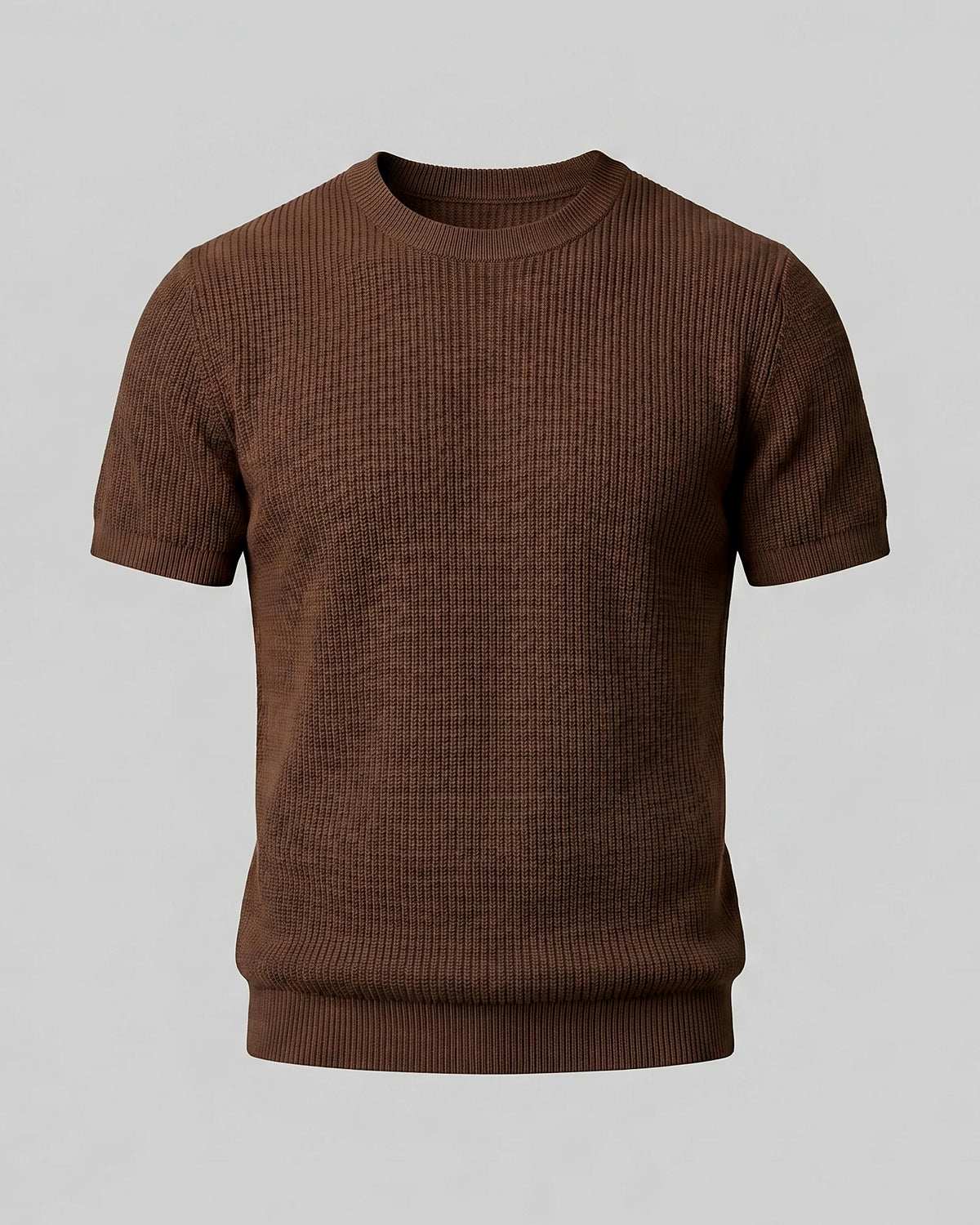 Men's Ribbed Knit T-Shirt Crew Neck Regular Fit – Valedrian — view 10