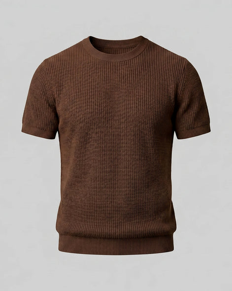 Men's Ribbed Knit T-Shirt Crew Neck Regular Fit – Valedrian — view 10
