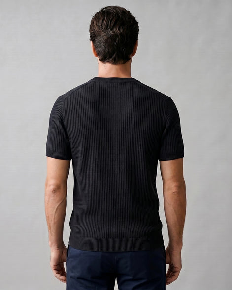 Men's Ribbed Knit T-Shirt Crew Neck Regular Fit – Valedrian — view 13