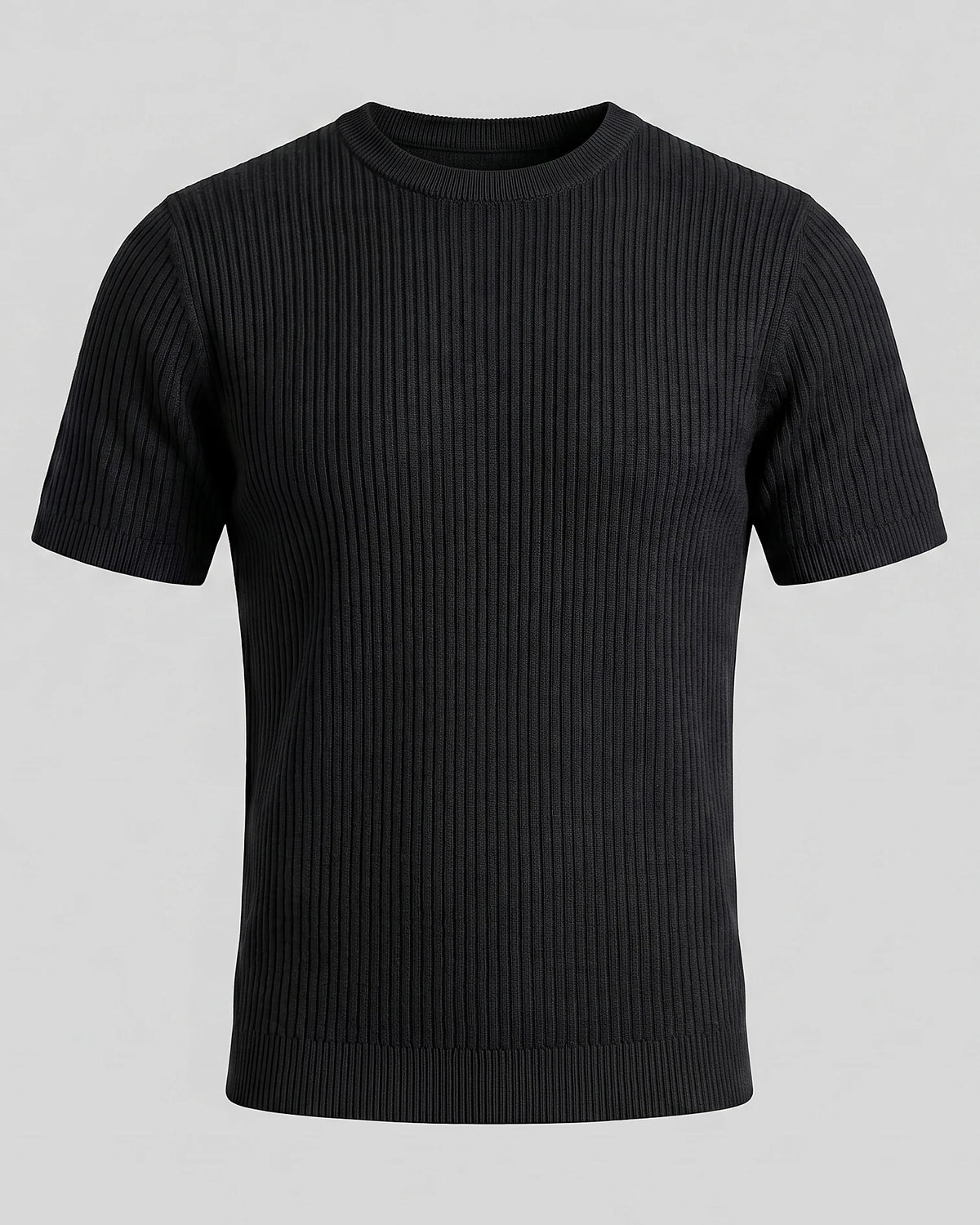 Men's Ribbed Knit T-Shirt Crew Neck Regular Fit – Valedrian — view 15