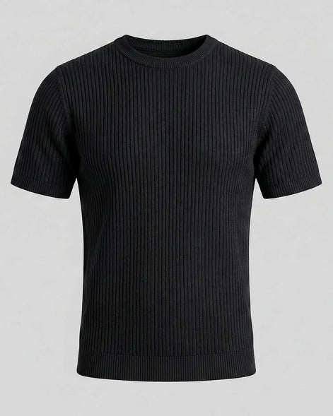 Men's Ribbed Knit T-Shirt Crew Neck Regular Fit – Valedrian — view 15