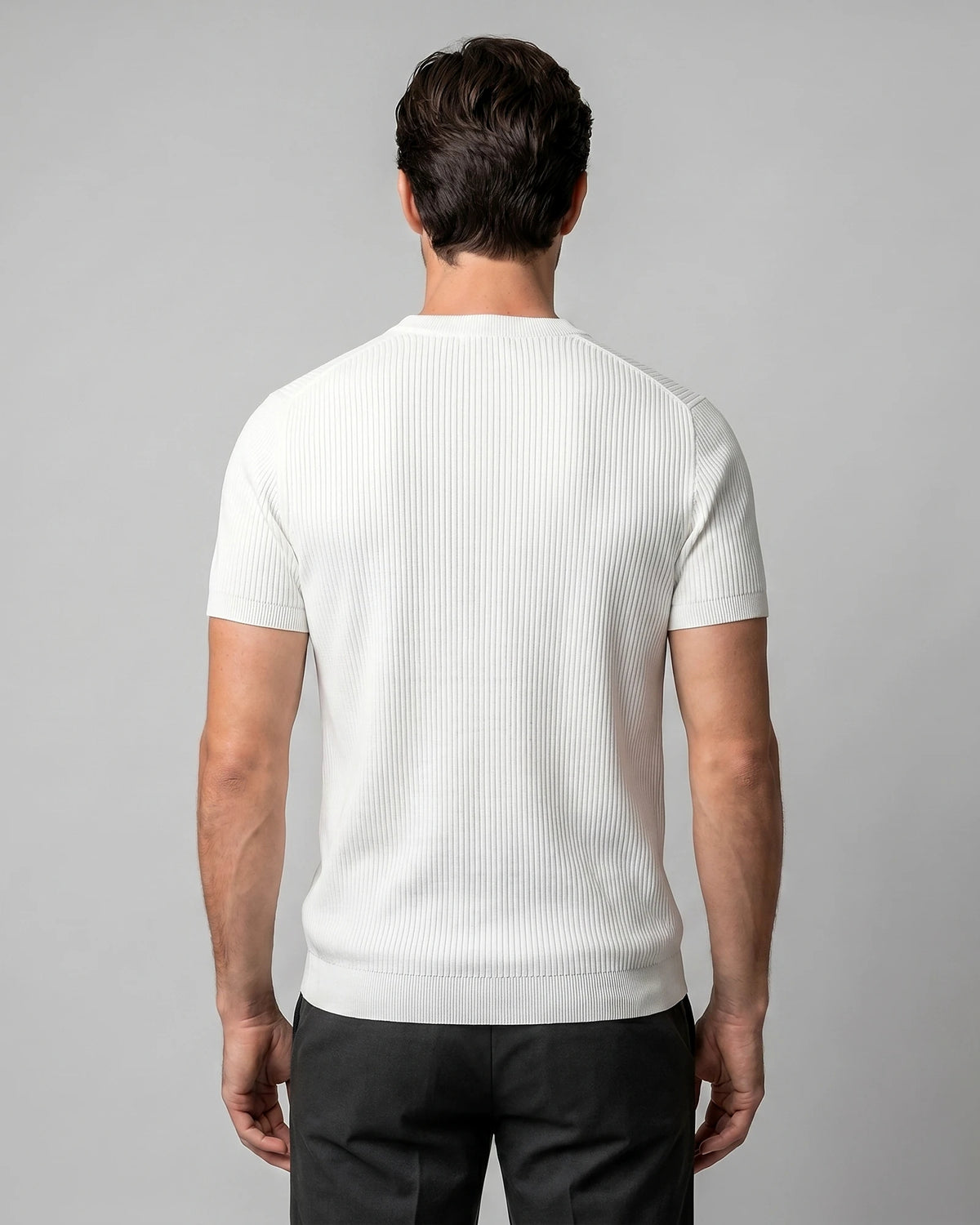 Men's Ribbed Knit T-Shirt Crew Neck Regular Fit – Valedrian — view 18