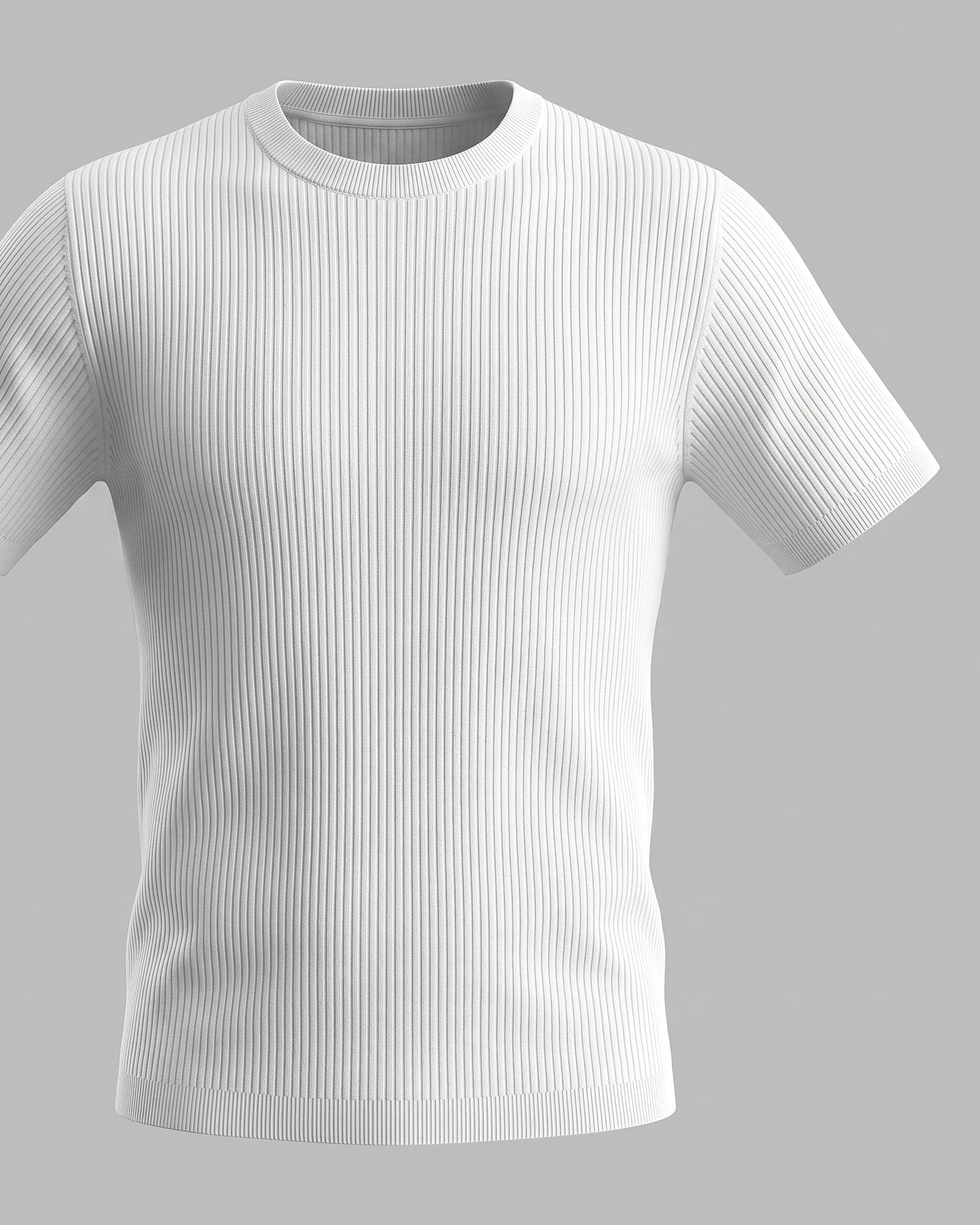 Men's Ribbed Knit T-Shirt Crew Neck Regular Fit – Valedrian — view 20
