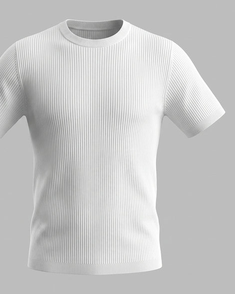 Men's Ribbed Knit T-Shirt Crew Neck Regular Fit – Valedrian — view 20