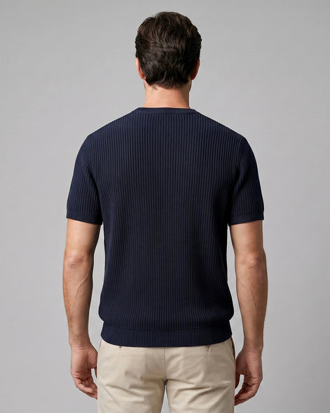 Men's Ribbed Knit T-Shirt Crew Neck Regular Fit – Valedrian — view 23