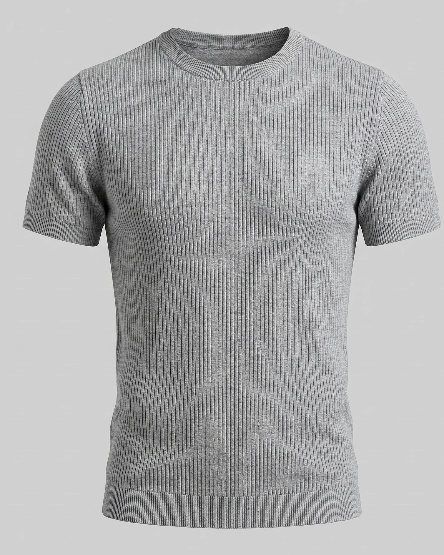 Men's Ribbed Knit T-Shirt Crew Neck Regular Fit – Valedrian — view 35