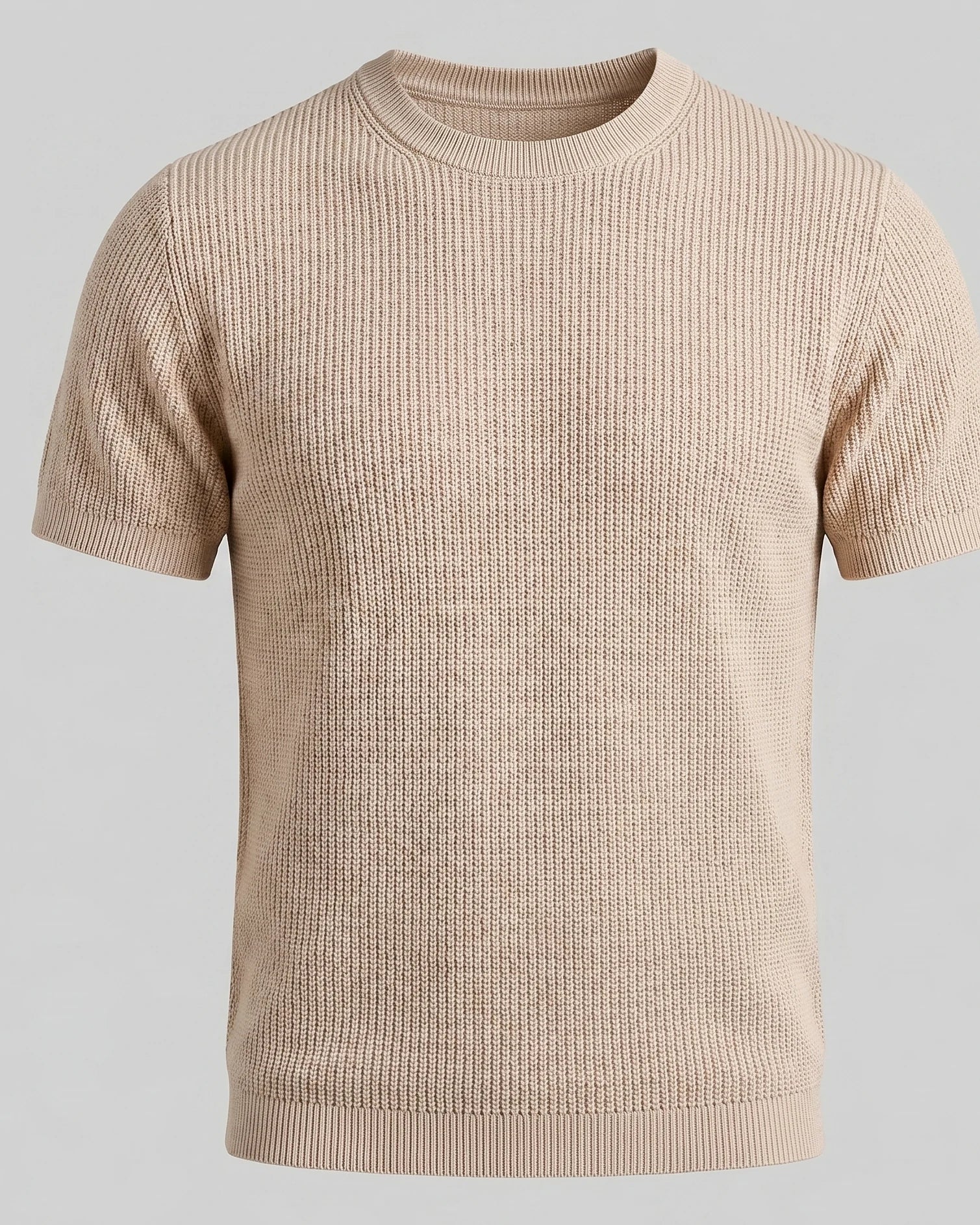 Men's Ribbed Knit T-Shirt Crew Neck Regular Fit – Valedrian — view 5