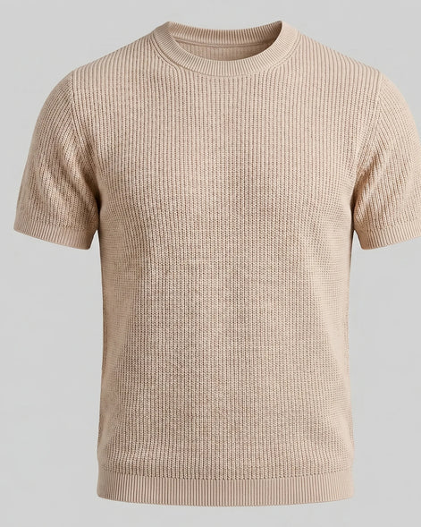 Men's Ribbed Knit T-Shirt Crew Neck Regular Fit – Valedrian — view 5