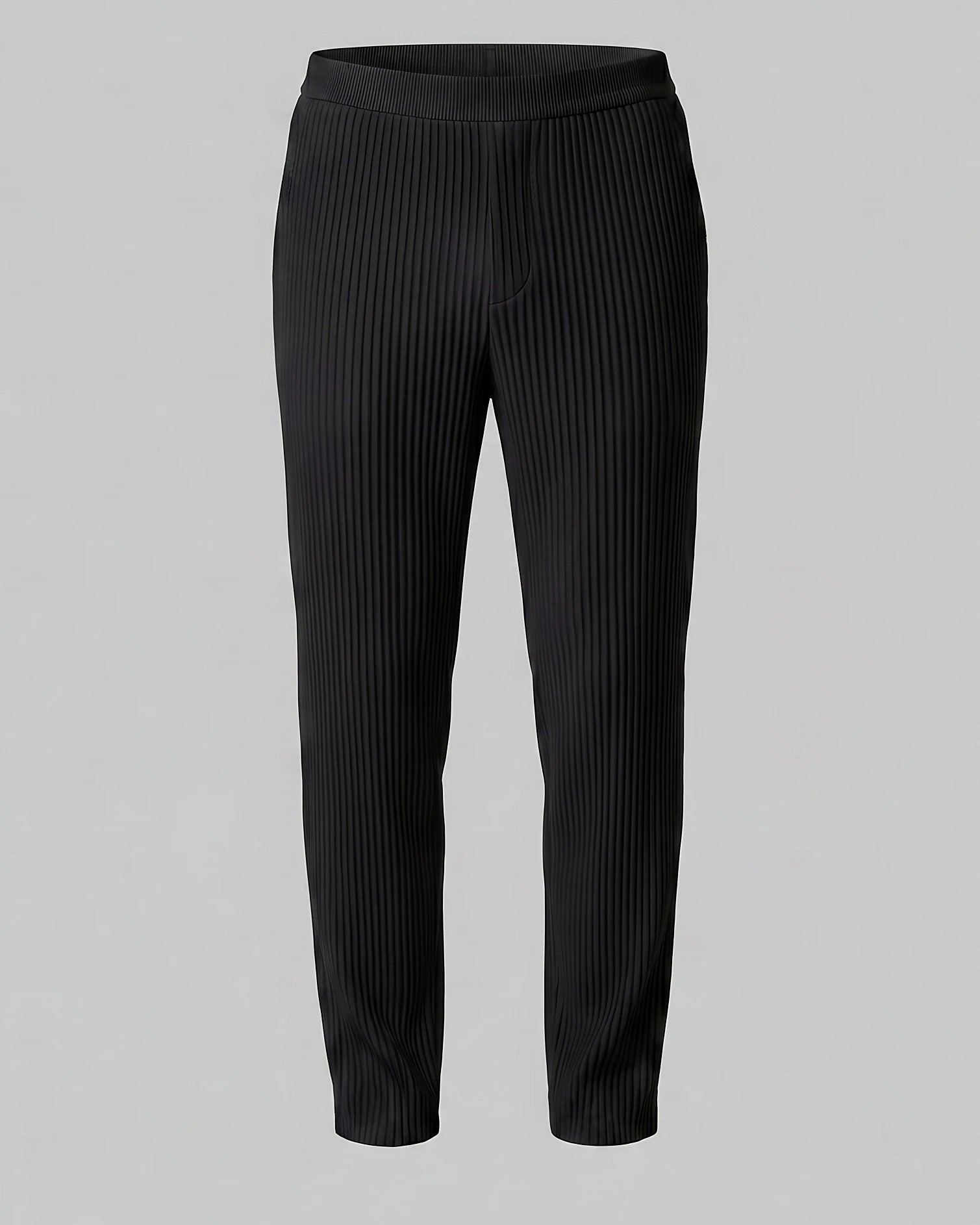 Men's Ribbed Trousers with Elasticated Waist – Grey & Black – Valedrian — view 10