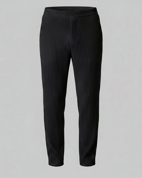Men's Ribbed Trousers with Elasticated Waist – Grey & Black – Valedrian — view 10