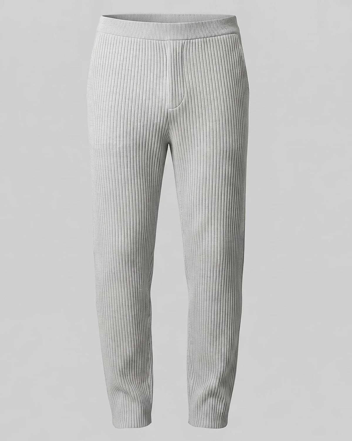 Men's Ribbed Trousers with Elasticated Waist – Grey & Black – Valedrian — view 5