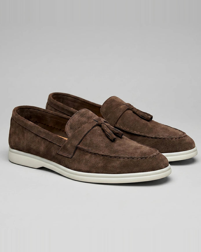 Men's Round Toe Loafers Synthetic Brown & Coffee, Sizes 5–13 - Valedrian