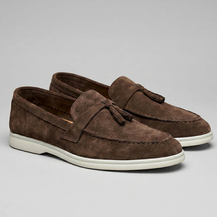 Men's Round Toe Loafers Synthetic Brown & Coffee, Sizes 5–13 - Valedrian