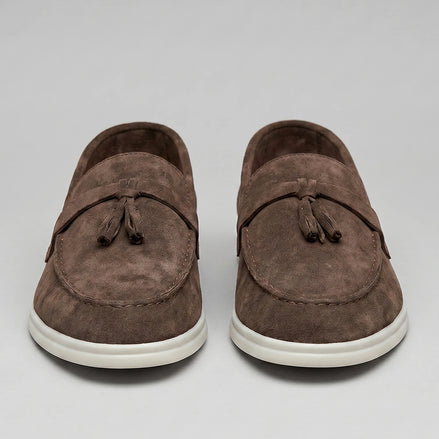 Men's Round Toe Loafers Synthetic Brown & Coffee, Sizes 5–13 - Valedrian — view 2