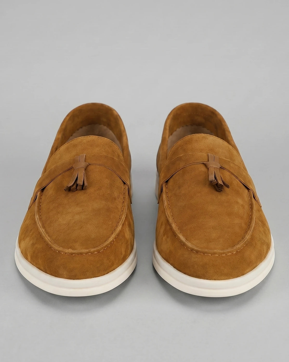 Men's Round Toe Loafers Synthetic Brown & Coffee, Sizes 5–13 - Valedrian — view 6