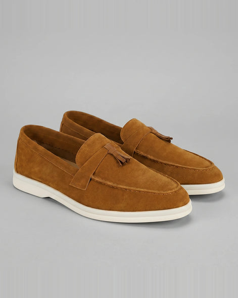 Men's Round Toe Loafers Synthetic Brown & Coffee, Sizes 5–13 - Valedrian — view 7