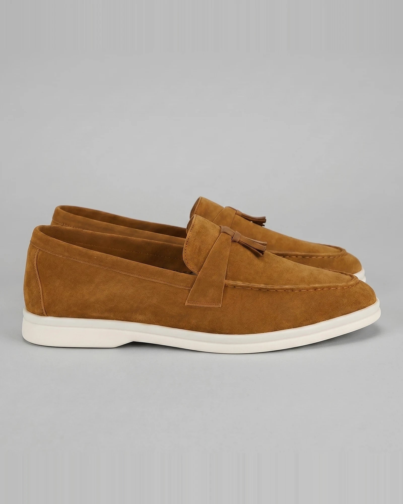 Men's Round Toe Loafers Synthetic Brown & Coffee, Sizes 5–13 - Valedrian — view 8