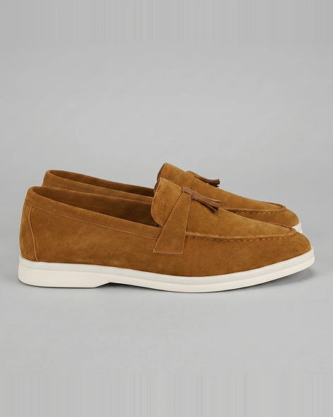 Men's Round Toe Loafers Synthetic Brown & Coffee, Sizes 5–13 - Valedrian — view 8