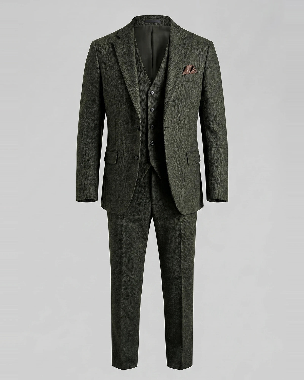 Men's Slim Fit 3 Piece Suit with Vest Navy Blue & Black XS–3XL - Valedrian — view 10