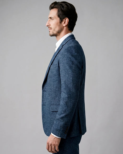 Men's Slim Fit 3 Piece Suit with Vest Navy Blue & Black XS–3XL - Valedrian — view 12
