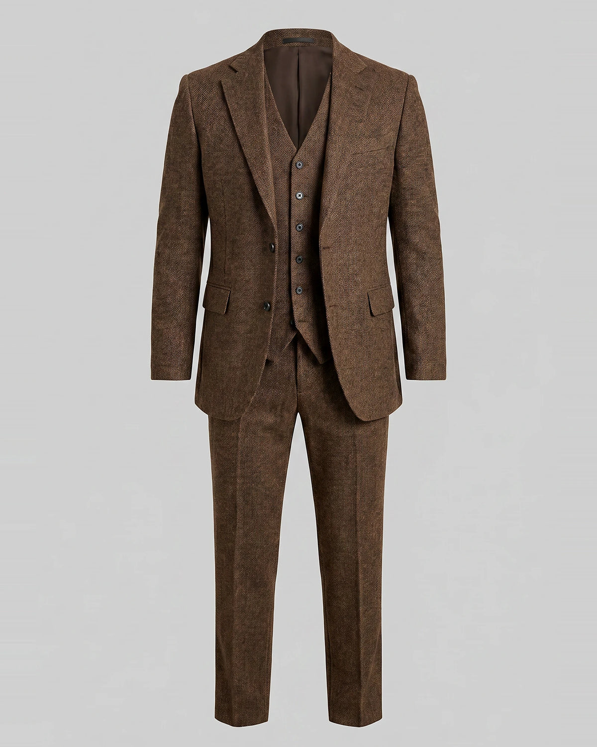 Men's Slim Fit 3 Piece Suit with Vest Navy Blue & Black XS–3XL - Valedrian — view 18