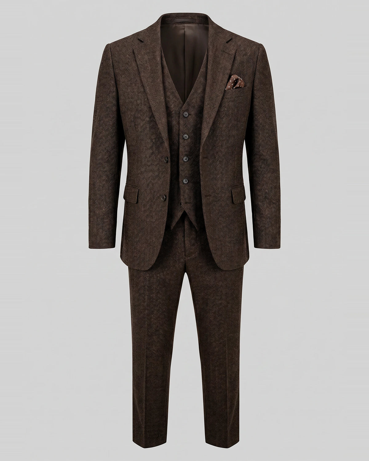 Men's Slim Fit 3 Piece Suit with Vest Navy Blue & Black XS–3XL - Valedrian — view 24